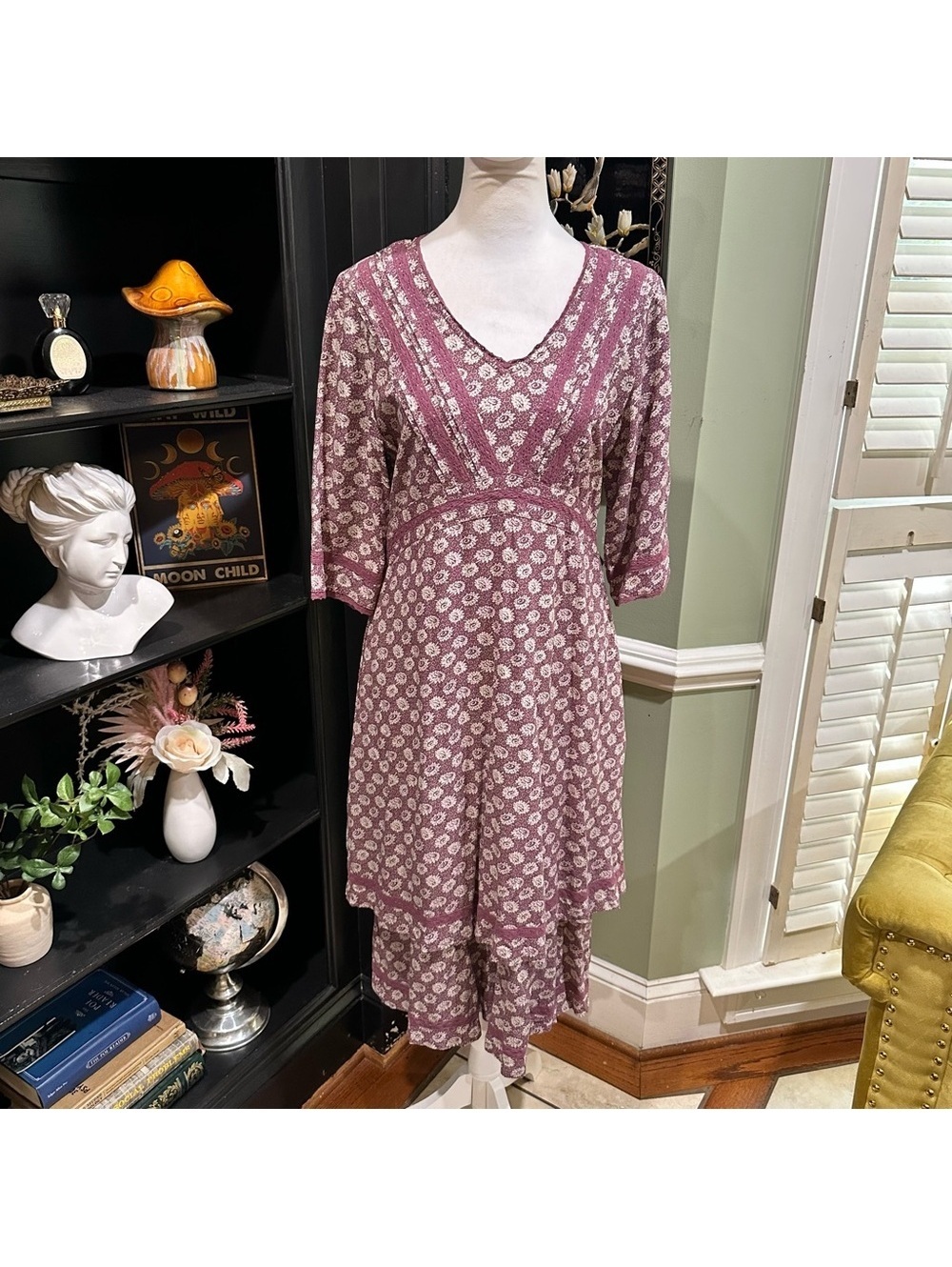 April Cornell Floral Midi Dress – Size Small